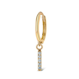 CZ BAR CHARM HUGGIE EARRING