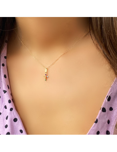 copy of DOUBLE CROSS PENDANT WITH STONES