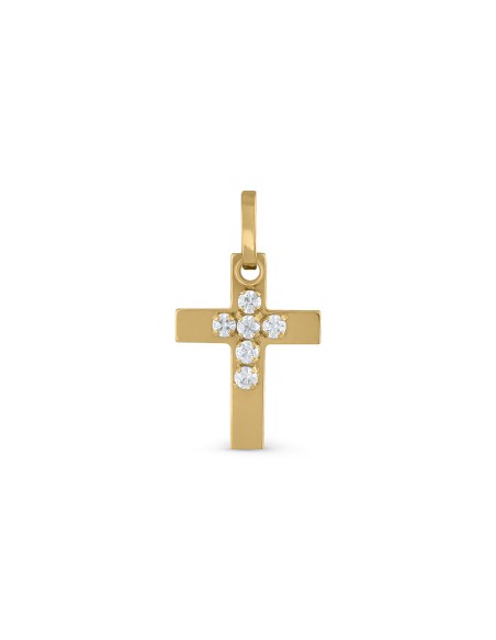 DOUBLE CROSS PENDANT WITH STONES