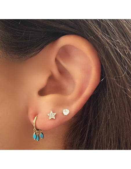 STAR EARRING WITH STONES