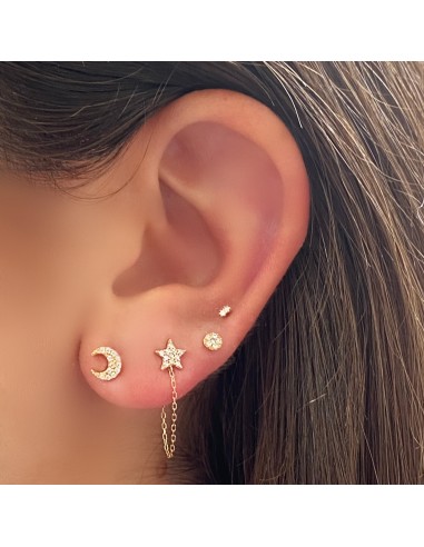 MOON EARRING WITH STONES